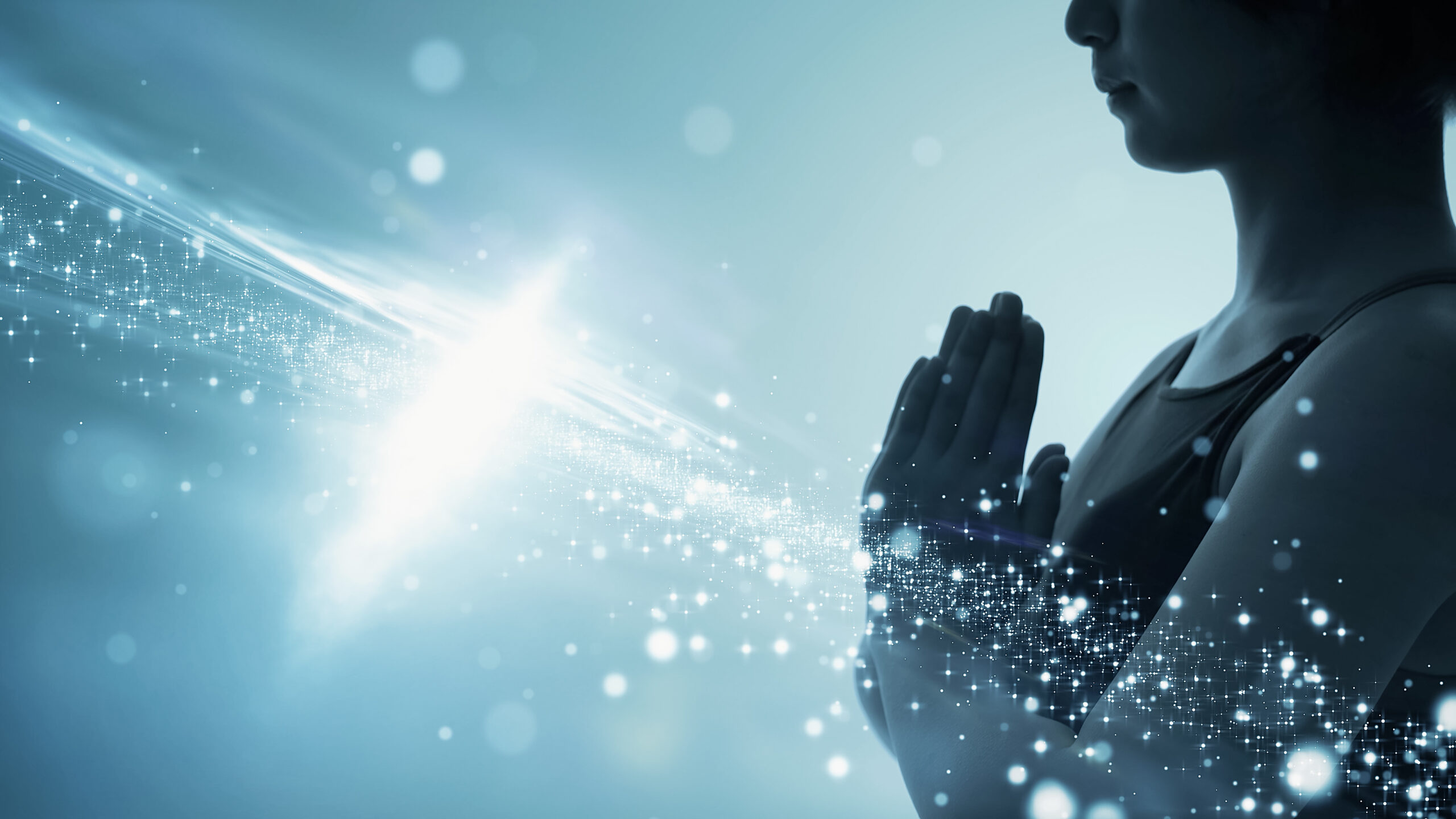 meditating young woman. mindfulness concept.